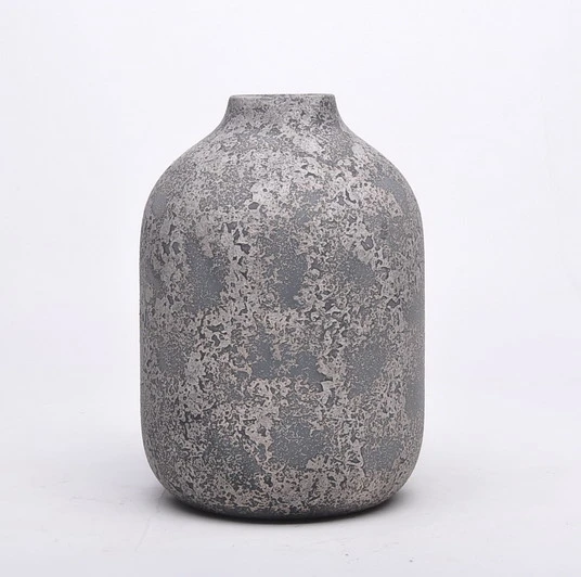 Modern Gray Color Rough Frosted Design Cheap Cement Retro Flower Vase