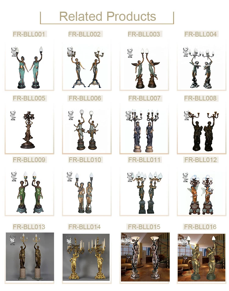 Indoor Decoration Home Light Lamp Luxury Casting Bronze Christ Children Holding Lamps Candelabra Sculpture