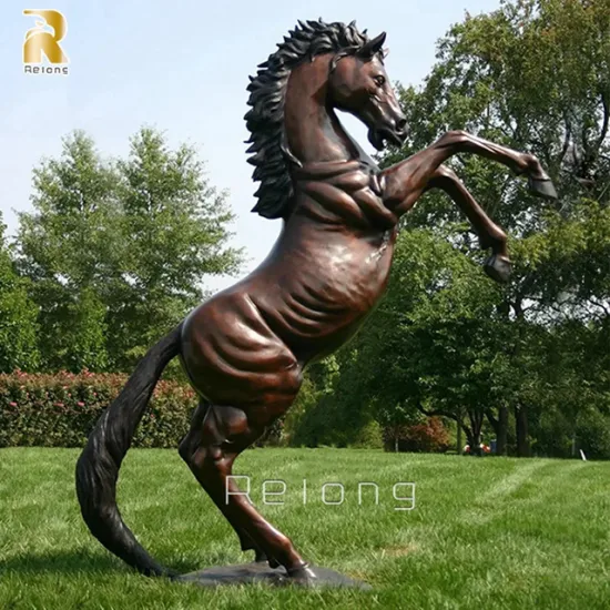 Produttore di decorazioni classiche per giardini e parchi esterni in metallo di alta qualità, grande produttore di sculture di cavalli che saltano in bronzo fuso